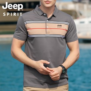 JEEP SPIRIT 남성 폴로 카라 티셔츠 남자 여름 스타일 패션 반팔 JPTX21613