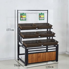 야채청과매대 농산 매대 과일진열 경사랙 4단/그린 진열 연갈색 검정색 진열대 프레임
