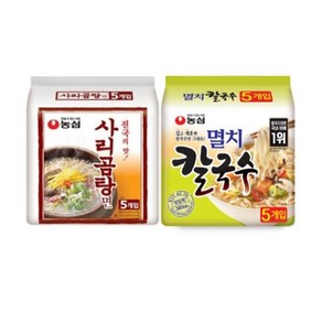 농심 사리곰탕면 110g + 멸치칼국수 98g 5개 세트, 10개