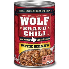 Wolf Band Chili with Beans Packed with Potein 15 oz, 1개, 425g