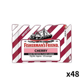 fisheman's fiend 피셔맨 프렌드 1개 체리슈가프리 목캔디 사탕 candy 25g, 48개