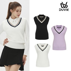 [DV] 듀빅 여성 V넥 와이드 립 케이블 니트 조끼 DE3WSV272 369118, 라이트바이올렛, 100(L)
