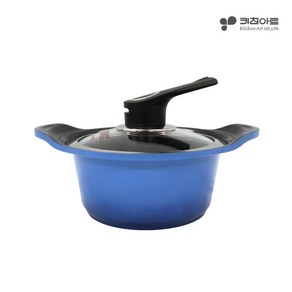 키친아트 S100G 세라믹코팅 주물 양수냄비 16cm (블루) 코팅냄비, 단품없음, 1개