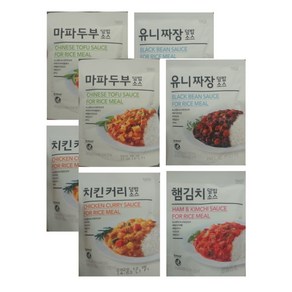 노브랜드 덮밥소스 4종(유니짜장 마파두부 햄김치 치킨커리) 각2개씩 총 8개, 100g