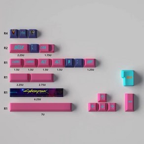 사이버펑크 사이드 라이트 키캡 PBT 체리 프로파일 염료 승화 MX 스위치 기계식 키보드용