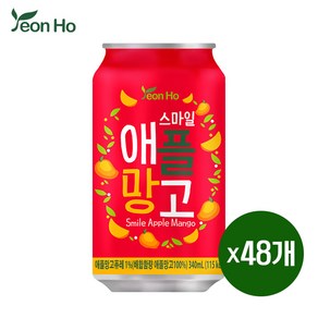 연호음료 스마일 애플망고, 48개, 340ml