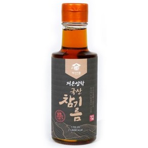 저온압착 국산 참기름, 1개, 170ml