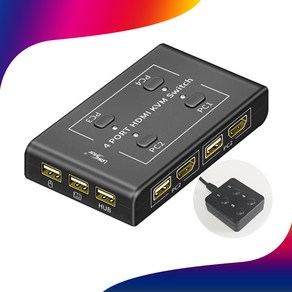 랜스타 LS-HD4KVM-N HDMI 4포트 KVM 스위치 하나의 모니터 키보드 마우스로 최대 PC 4대 제어