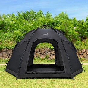 KALLUS CAMPING 오토 헥사텐트 6인용, 블랙