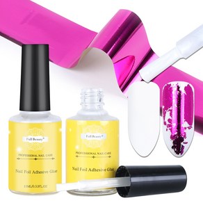 네일글루 전송 포일용 네일 접착제 15ml 팁 별이 빛나는 종이 데칼 젤 바니시 DIY 아트 디자인 호일 매니큐어 도구 LY1008 본드 파츠, 1개