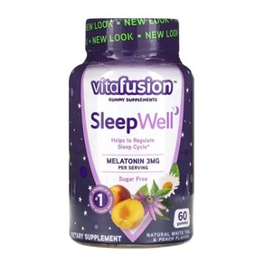 Natue Mad Sleep Well 젤리 비타민 화이트 티 패션 프루트 맛 Vitafusion 호환 - 60개 183269, Natue Mad Sleep Well 젤리 비타민 화, 1개, 60정