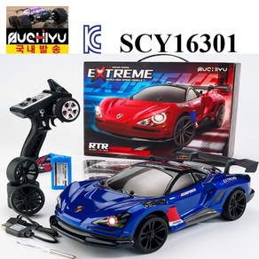 SCY16301블루 RC카 드리프트 자동차 고속 2.4G 4WD 알씨카 어린이 선물, 1개