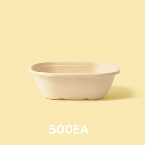 아이엠그리너 620ml 사각 타원 볼 펄프 용기 + 뚜껑, 10세트, 50개