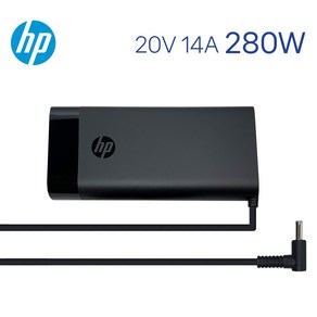 HP 20V 14A 280W 노트북 정품 어댑터 충전기 케이블 외경 4.5mm 내경 3.0mm TPN-LA27 TPN-CA26 호환, 1개