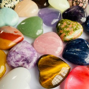천역석 하트 명상 심리안정 Woy Stone 차크라 보석 테라피 천연석 요가 장식소품, 자영(플루오라이트)