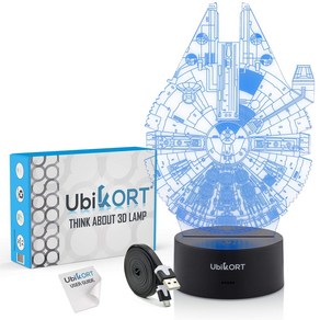 UbiKORT Sta Was Lamp Millennium Falcon 3D Lamp S UbiKORT 스타 워즈 램프 밀레니엄 팔콘 3D 램프 스타 워즈 남성용 또는 모두를위한, Acylic