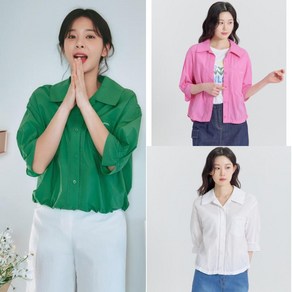 [지센] 여성 [20주년] 와이드 카라 스트링 아우터형 셔츠 FKAGH834_3컬러