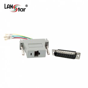 LANsta 8P8C RJ45(F)-DB25(M) 패시브/LS-PASS-DB25M/D-SUB 2열 25핀(수) 조합 커넥터/RJ-45 암커넥터를 D-SUB 25핀 수타입으로 바꿔, 1개