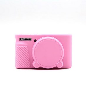 실리콘 커버 몸통 가방 캐논 PoweShot SX730 SX740 SX740HS 렌즈 보호 덮개가 있는 고무 커버, Pink, 1개