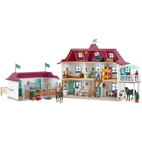 슐라이히 Schleich Hose Club 70피스 플레이 세트 5~12세 말 호숫가 시골집 마구간, Fome Box Style, 1개