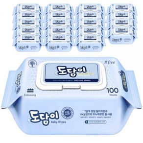 테온셀 도담이 디럭스 엠보 유아물티슈 캡형 55gsm 100매 20팩