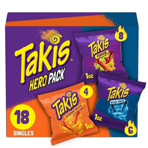 Takis 푸에고 블루히트 또띠아 칩 버라이어티팩 18개세트 511.2g