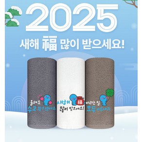 신년선물 송월타올 2025 을사년 자수 수건 3P 선물세트 + 쇼핑백, 3colo, 1세트