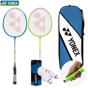 요넥스(YONEX) 배드민턴 라켓 2PCS + 풀커버 가방 + 셔틀콕 3개 풀세트구성 입문용 레저용 학교체육용, 요넥스 GR201, 1개