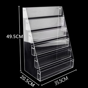아크릴 진열대 계단식 투명 전시대 공책 엽서 잡지 디스플레이, 해운배송(휴일제외 2주내외 도착)