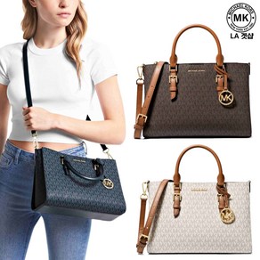 마이클코어스 셀리 미디움 2in1 로고 레더 사첼 Sally Medium 2-in-1 Logo Leathe Satchel