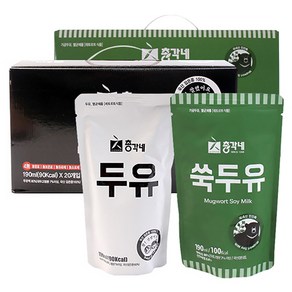 [총각네] 총각네 검은콩 담백한두유20봉+쑥두유15봉, 1세트, 190ml