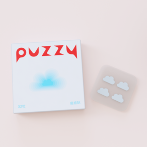 Puzzy 별여드름패치 구름 하트 꽃잎 번개 특이한 검정 하늘 핑크 대용량 모양