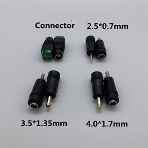 DC 배럴 잭 전원 케이블 커넥터 어댑터 5.5mm x 2.1mm-2.5x0.7 3.5x1.35 4.0x1.7mm 50 개 5, Connecto, 1pcs, 1개