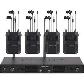 페닉스 프로 UHF 모노 듀얼 무선 인이어 모니터 시스템 메탈 IEM 견고한 바디팩 수신기 2x50 주파수 별도 출력 164ft 작동 밴드 및 스튜디오에 적합PTM22