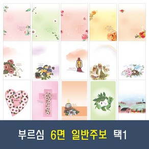 부르심 6면 일반 교회 주보 용지 20종 모음 (1속 100매), 15.6면_164 x 100매