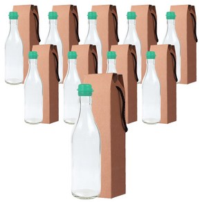 가인글로벌 투명 기름병350 + 코벤트캡 청록 + 포장박스 세트, 10세트, 350ml