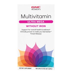 GNC 여성용 울트라 메가 철분 미포함 180정 캐플렛 Womens Ultra Mega Without Iron 180cts