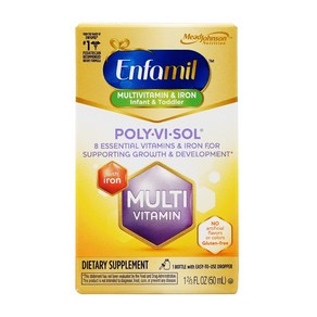 Enfamil 폴리 바이 졸 멀티 비타민 위드 철분 인팬트 and 토들러 50 ml, 50ml, 1개