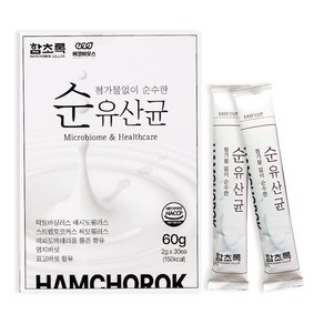 함초록 첨가물없이 순수한 순유산균 달지 않은 유산균 그릭요거트맛, 60g, 1개