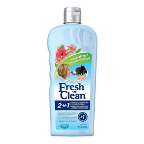 PetAg Fesh 'n Clean 투인원 오트밀 베이킹 소다 포뮬러 애완동물 샴푸 컨디셔너 트로피칼 프레시 향 단백질 주입 컨디셔닝 샴푸 532.3ml18온스, 1개