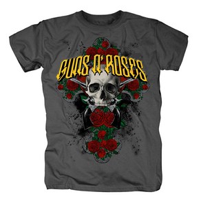 ROCKPANDA Guns N Roses Rose Cross 반팔티