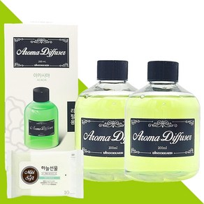 산도깨비 아로마 디퓨저 리필용 아카시아 200ml 2개(+하늘선물 물티슈 10매), 2개