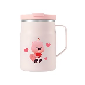 락앤락 메트로 잔망루피 밀폐 머그, 베이비핑크, 475ml, 1개