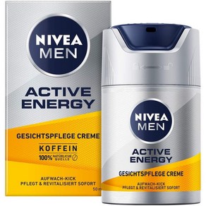 Nivea 니베아 맨 액티브 에너지 페이스 크림 히알루로닉산 포함, 1개, 50ml