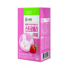 스트로베리라떼(우유) 125ml 빨대부착 풀스키친 실온, 1개