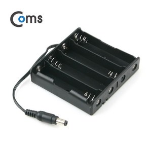 Coms 배터리 홀더(18650) 4구 DC 5.5(M) 15cm Plug, 1개