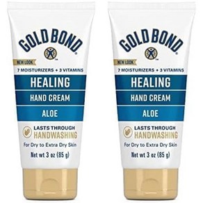 골드본드 힐링 핸드크림 알로에 함유 Gold Bond Healing Hand Ceam With Aloe Hand Lotion fo Dy Skin, 85g, 2개