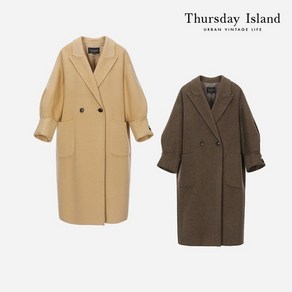 써스데이아일랜드 [Thusday Island] 루즈핏 핸드메이드 더블 코트(T228MCT233W) 572078