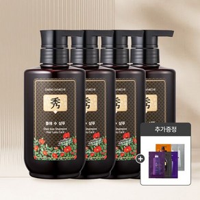 (현대Hmall)댕기머리중건성 모발용 들애수 샴푸 500ml 4개 (샴푸+트리 샤쉐 5종팩 증정) -, 들애수샴4