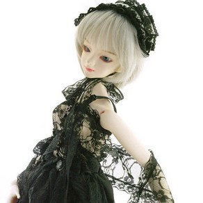 돌모아 구체관절인형의상 56cm 60cm SD13 검정 레이스 보넷 드레스 세트 SD - Lace Girl Dress Set (Black) [B1-5-5]